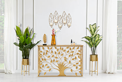 Porta velas Folha de Parede Cm 66x14x56