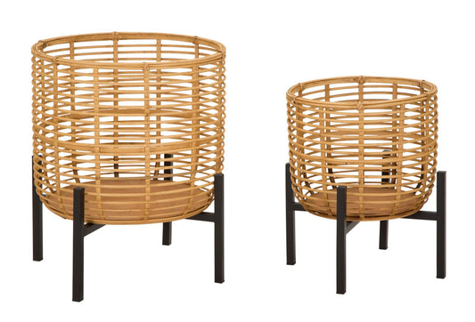 Jarra Rattan Par Cm ø 41x47-33x39