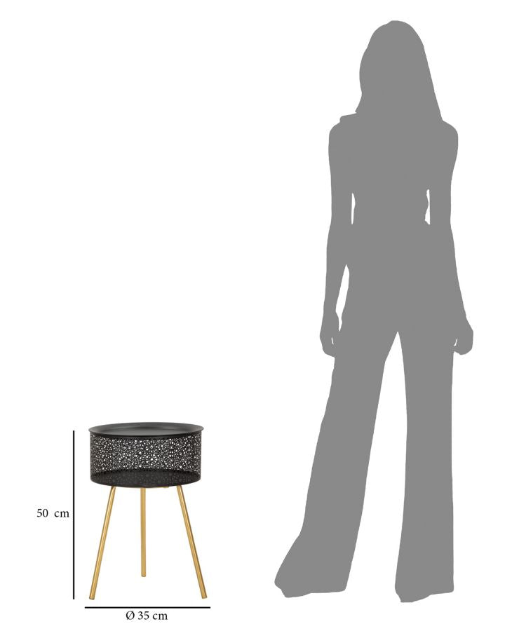 Mesa Auxiliar Blacky Cm ø 35x50
