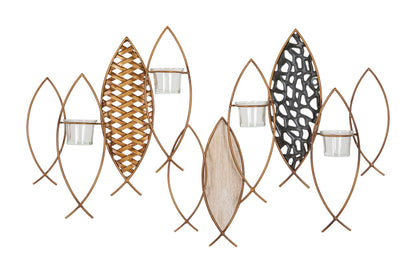 Porta velas de Parede Fish Cm 66x9x40,5