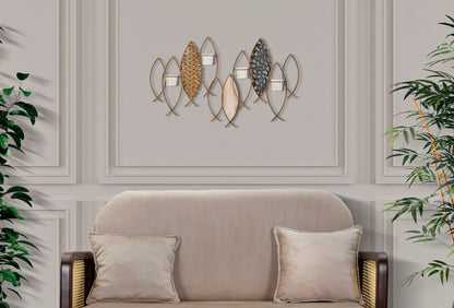 Porta velas de Parede Fish Cm 66x9x40,5