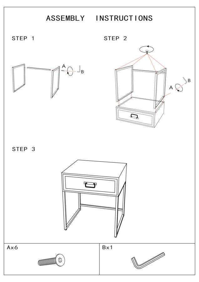 Mesa de Cabeceira Hanoi Cm 45x40x51,5