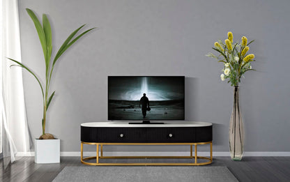 Porta Tv Montpellier Preto Cm 150x42x45