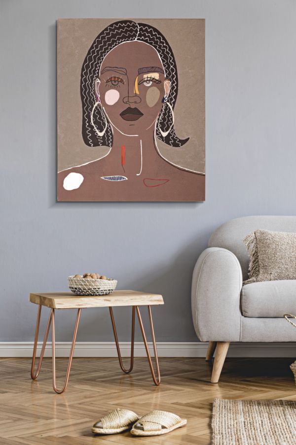 Pintura Sobre Tela Tribal -B- Cm 80x2,8x100