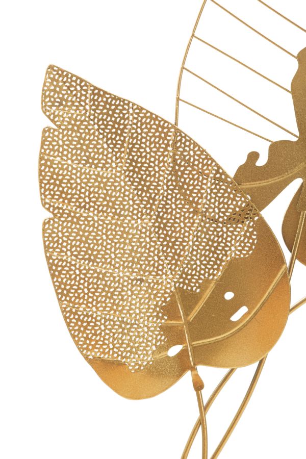 Painel em Ferro Autumn Folha Dourado Cm 53x4x84,5