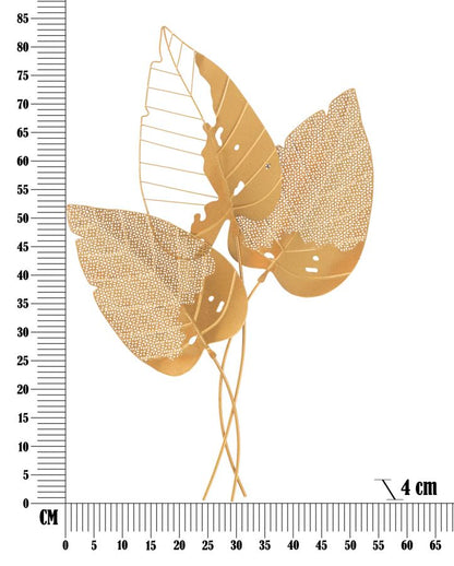 Painel em Ferro Autumn Folha Dourado Cm 53x4x84,5