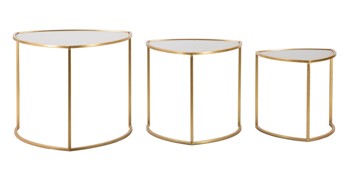 Mesas Auxiliares de Café Triangle Conjunto 3 Un. Cm ø 60x50-50x45-40x40