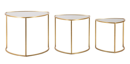 Mesas Auxiliares de Café Triangle Conjunto 3 Un. Cm ø 60x50-50x45-40x40