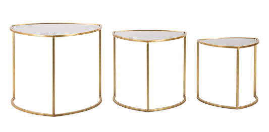 Mesas Auxiliares de Café Triangle Conjunto 3 Un. Cm ø 60x50-50x45-40x40
