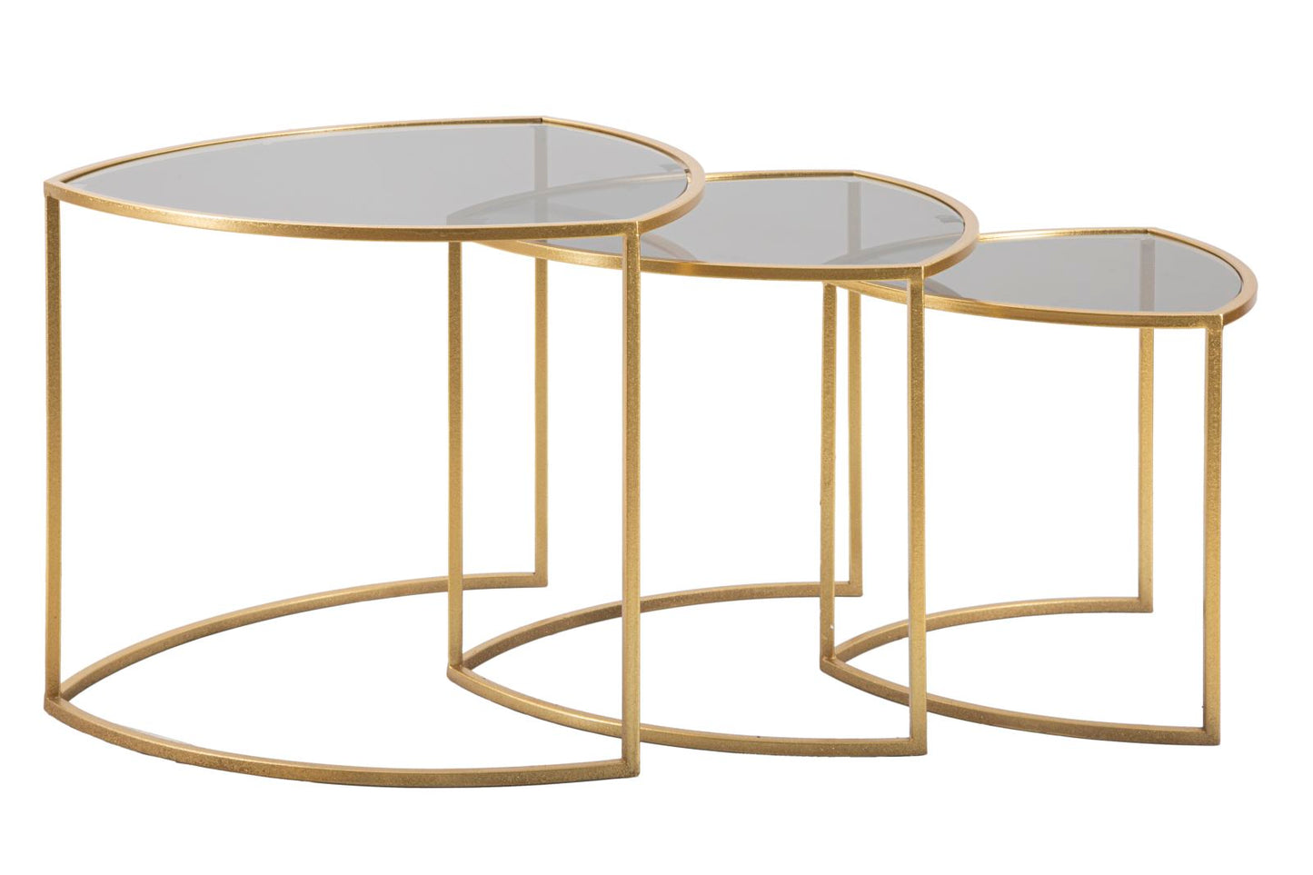 Mesas Auxiliares de Café Triangle Conjunto 3 Un. Cm ø 60x50-50x45-40x40