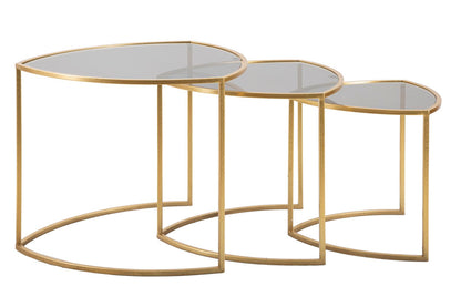 Mesas Auxiliares de Café Triangle Conjunto 3 Un. Cm ø 60x50-50x45-40x40