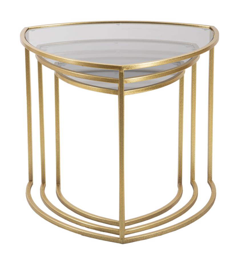 Mesas Auxiliares de Café Triangle Conjunto 3 Un. Cm ø 60x50-50x45-40x40