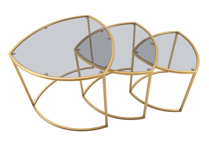 Mesas Auxiliares de Café Triangle Conjunto 3 Un. Cm ø 60x50-50x45-40x40