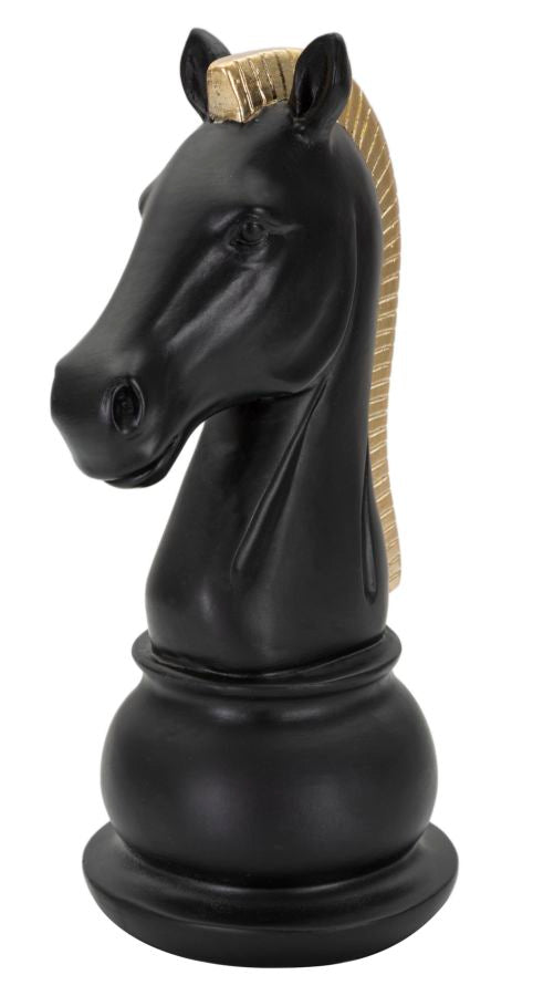 Cavalo Preto E Dourado Cm 10,5x8,5x19
