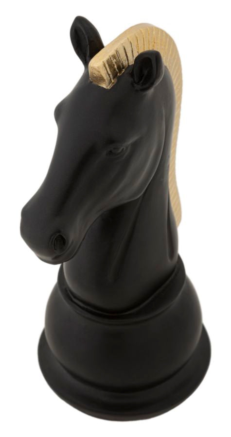 Cavalo Preto E Dourado Cm 10,5x8,5x19