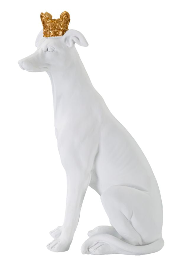 Cão com Coroa Branco Cm 20x12,5x33