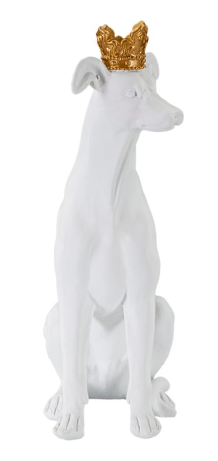 Cão com Coroa Branco Cm 20x12,5x33