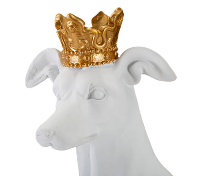 Cão com Coroa Branco Cm 20x12,5x33
