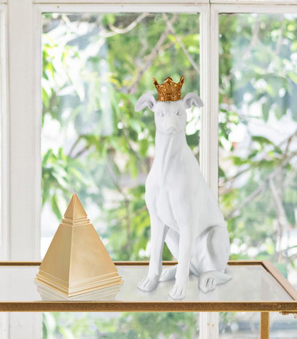 Cão com Coroa Branco Cm 20x12,5x33