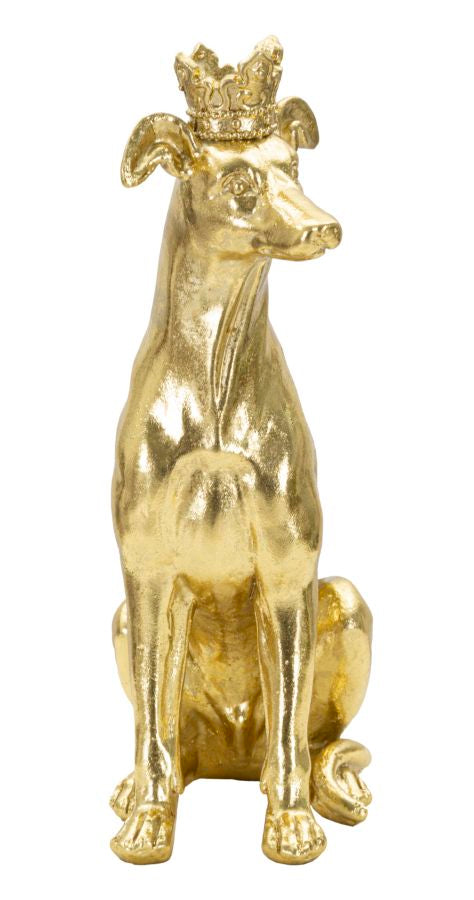Cão com Coroa Dourado Cm 20x12,5x33