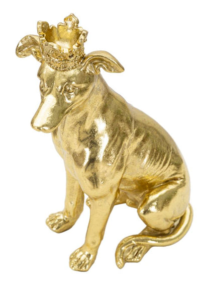 Cão com Coroa Dourado Cm 20x12,5x33