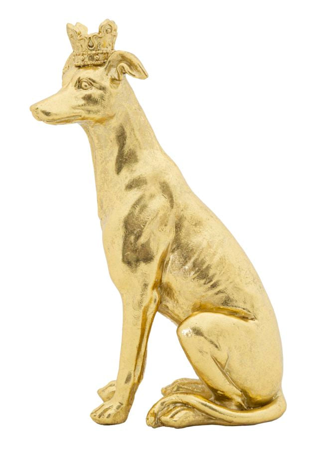 Cão com Coroa Dourado Cm 20x12,5x33