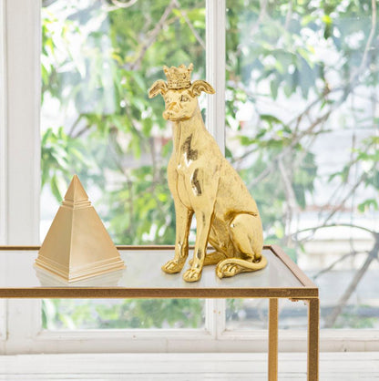 Cão com Coroa Dourado Cm 20x12,5x33