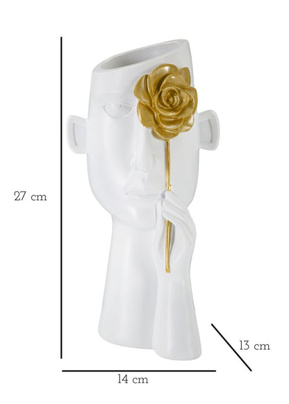 Jarra Rosto com Fiore Cm 14x13x27