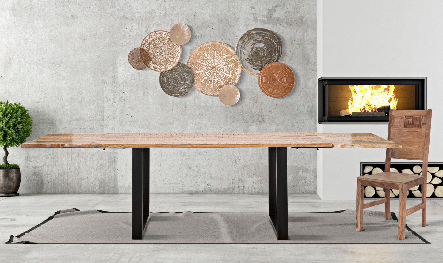 Mesa de almoço Edge All. Cm 180x90x77-madeira de Mango