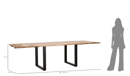Mesa de almoço Edge All. Cm 180x90x77-madeira de Mango