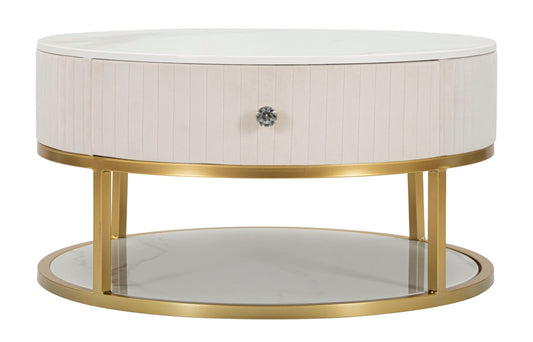 Mesa de Café Montpellier Creme Cm ø 75x36