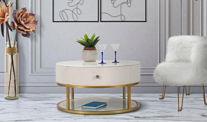 Mesa de Café Montpellier Creme Cm ø 75x36