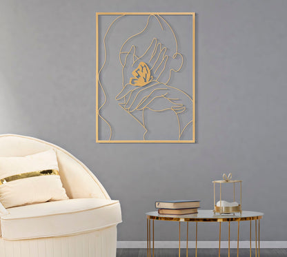 Painel em Ferro Hands On Rosto Cm 60x1x80
