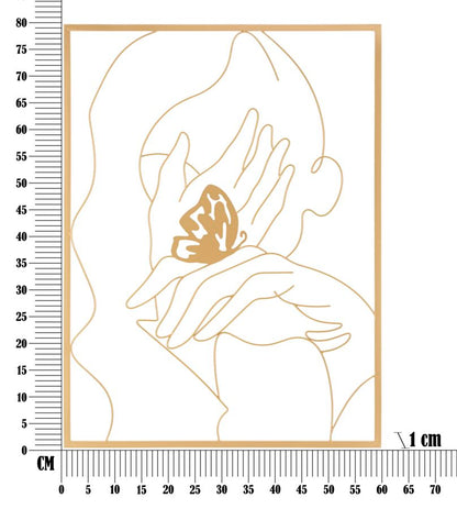 Painel em Ferro Hands On Rosto Cm 60x1x80