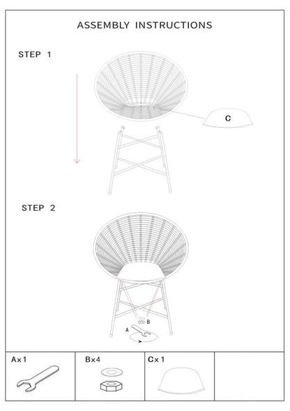 Cadeira Panama Grid com Almofada Cm 72x56,5x88