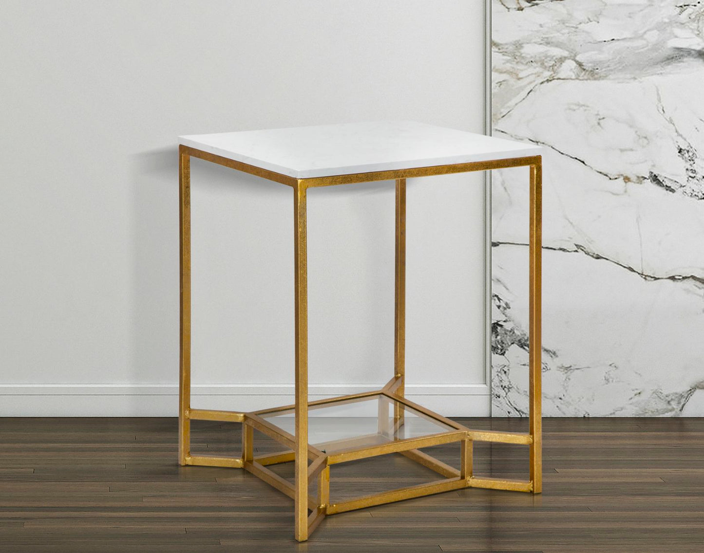Mesa Auxiliar Double Marble Cm 47x47x60