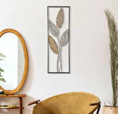Painel em Ferro E Madeira Foglie -A- Cm 30,5x1,90x91