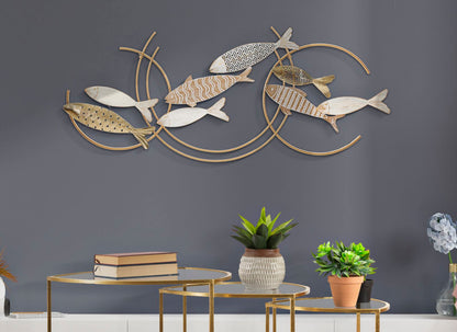 Painel em Ferro Fishy Move Cm 142,9x5x61,6