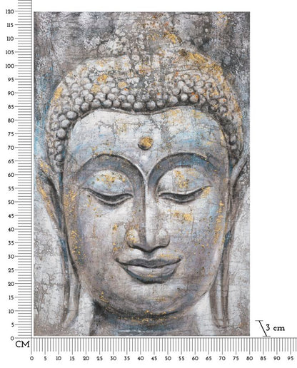 Pintura Sobre Tela Rosto Buda Light -A- Cm 80x3x120