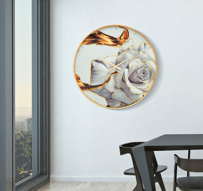 Relógio Glass Rose Cm ø 80x5