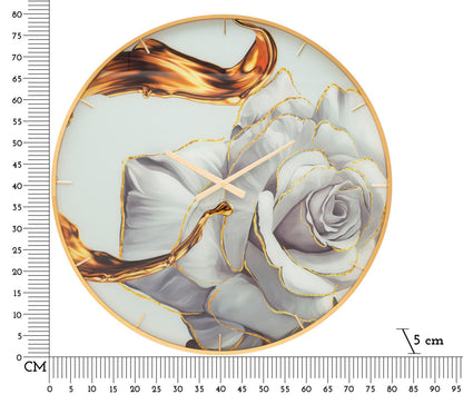 Relógio Glass Rose Cm ø 80x5
