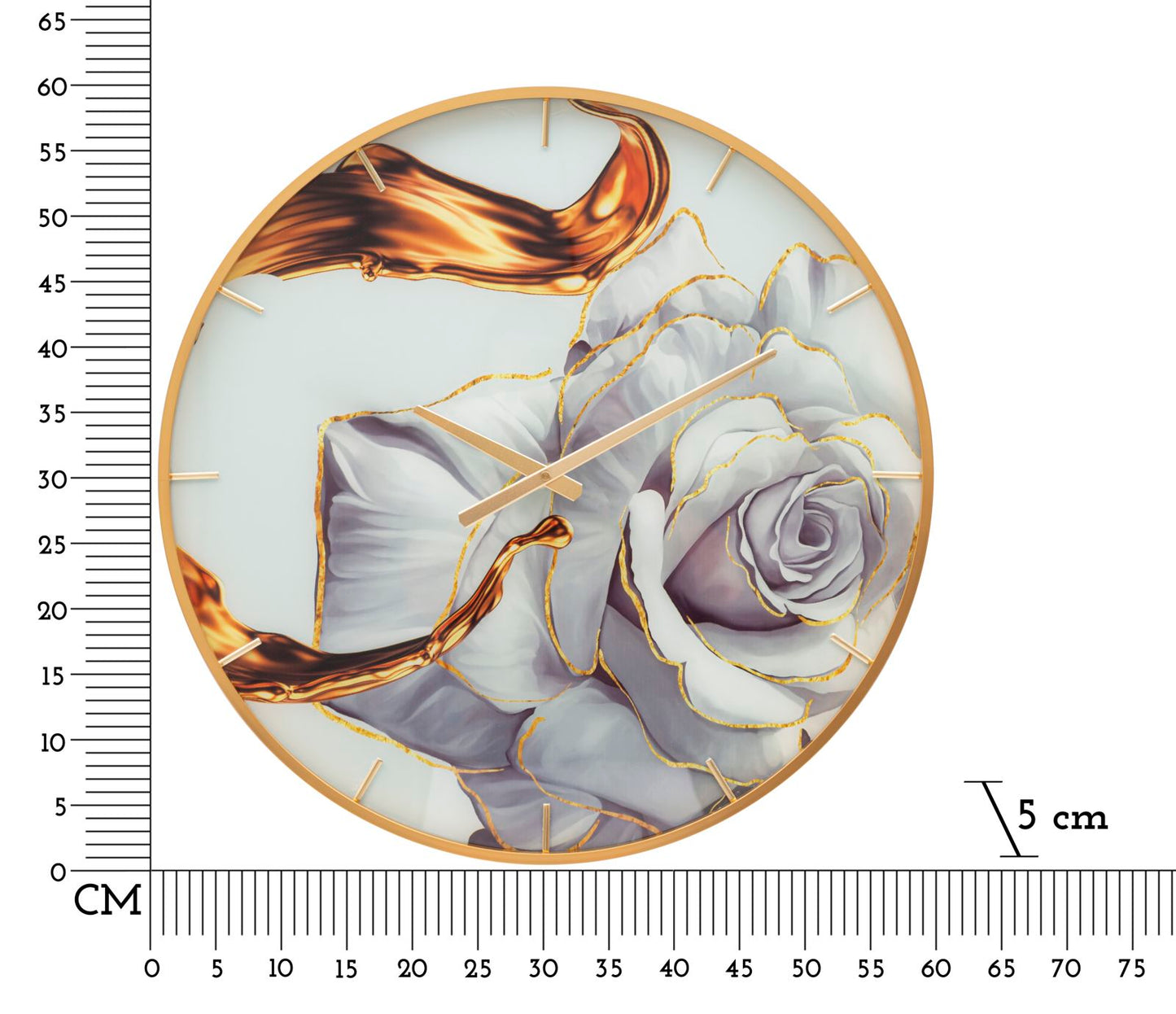 Relógio Glass Rose Cm ø 60x5