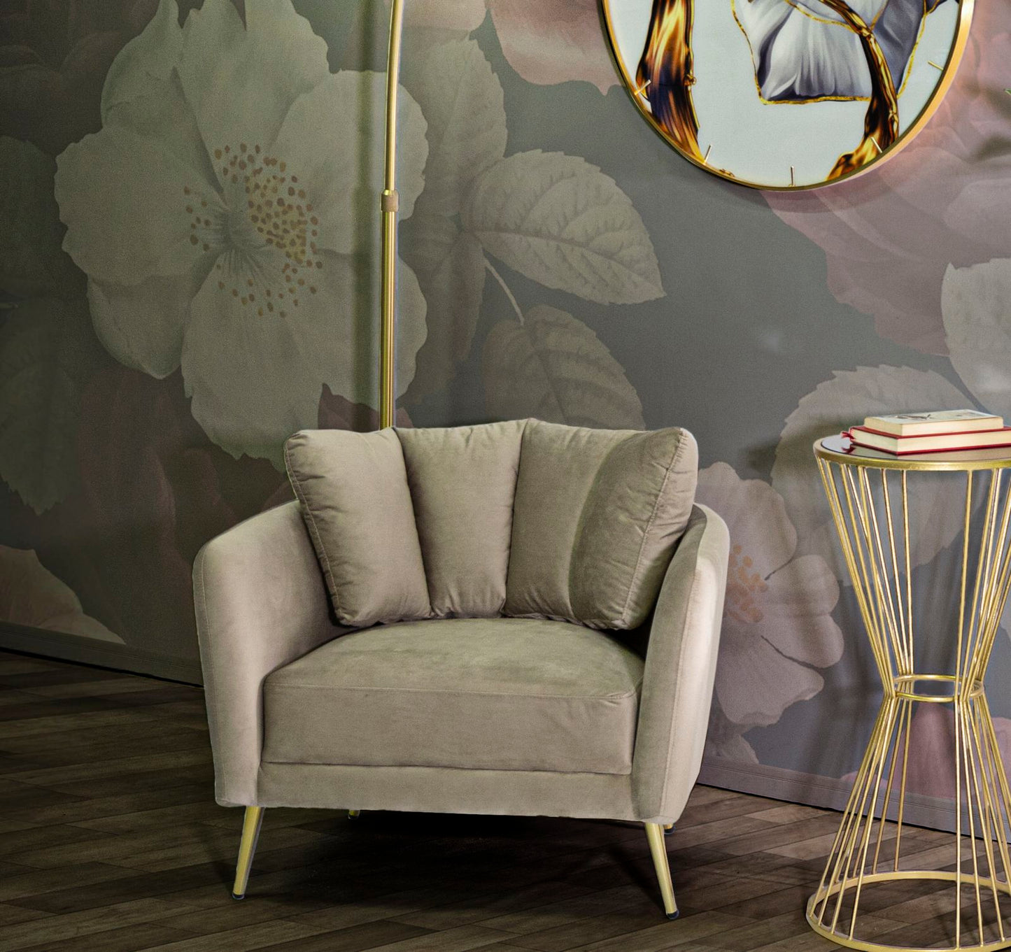 Poltrona Kiev Grigia Cm 88x77x74