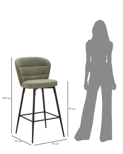 Banco Bar Losanna Verde Conjunto 2 Un. Cm 52x59x108