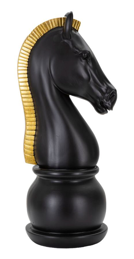 Cavalo Preto E Dourado Cm ø 18,5x50