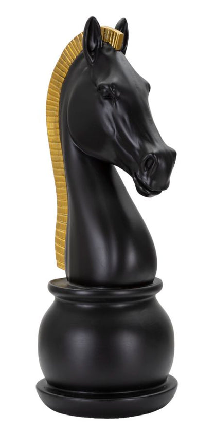 Cavalo Preto E Dourado Cm ø 18,5x50
