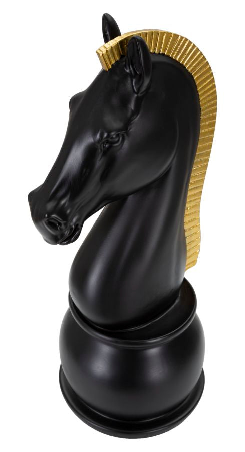 Cavalo Preto E Dourado Cm ø 18,5x50