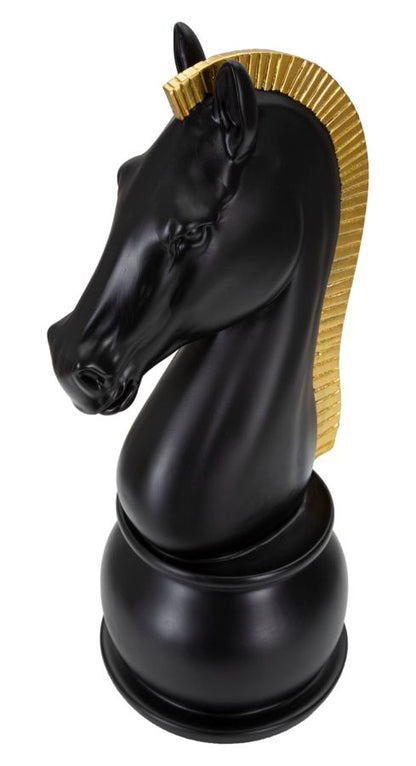 Cavalo Preto E Dourado Cm ø 18,5x50