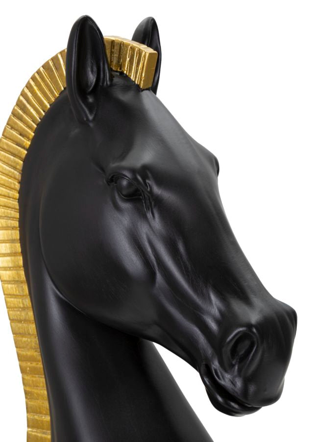 Cavalo Preto E Dourado Cm ø 18,5x50