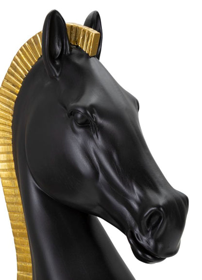 Cavalo Preto E Dourado Cm ø 18,5x50